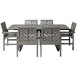 Pemberly Row 7-Piece Extendable Outdoor Patio Dining Set in Gray Wash