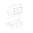 Pemberly Row Mid-Century 2-Piece Solid Wood Bedroom Nightstand Set in Black