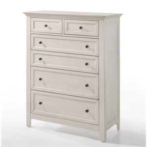Pemberly Row 6-Drawer Solid Wood Standard Chest in Rustic White