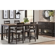 Pemberly Row Wood Ladder Back Stool in Black/Walnut (Set of 2)