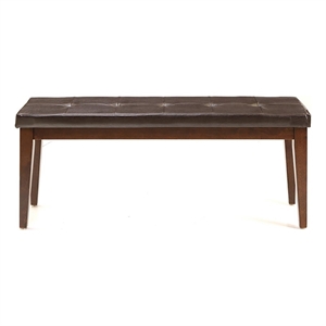 Pemberly Row 50&quot Transitional Wood Bench with Cushion in Brown