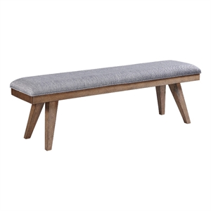 Pemberly Row 63&quot Transitional Wood Bench with Cushion in Chestnut