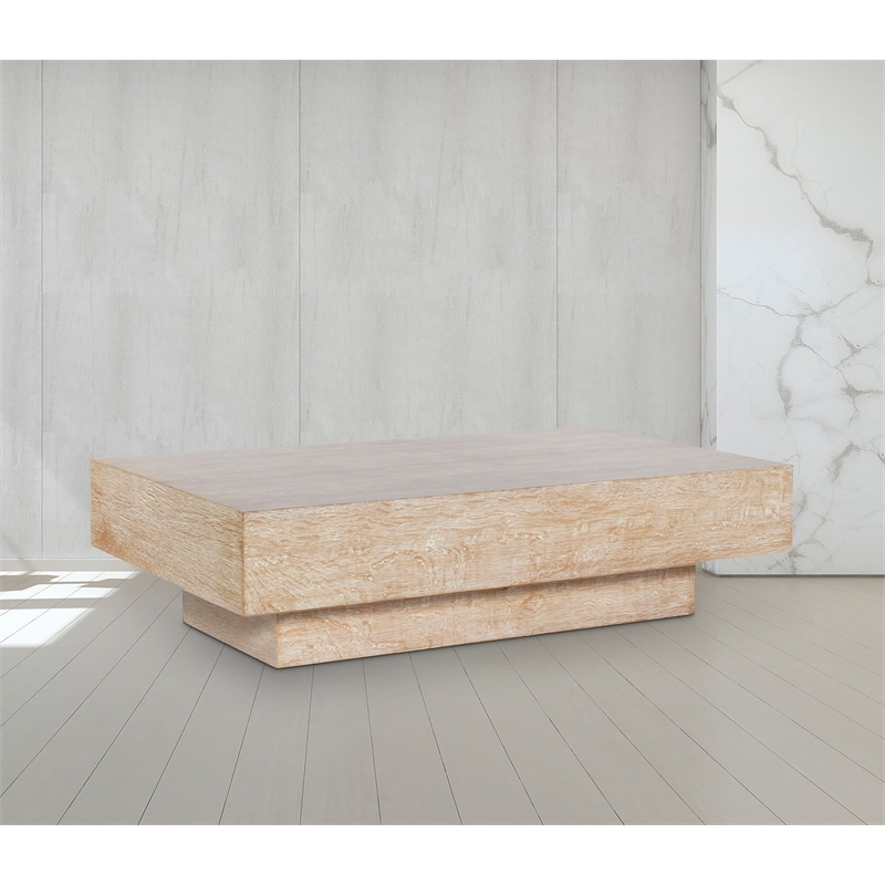 Pemberly Row Mid-Century Solid Wood Rich Natural Coffee Table