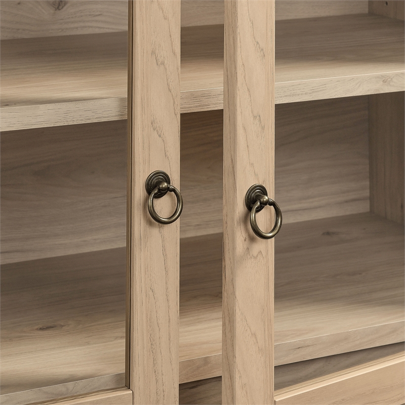 Pemberley Row Wood Light Oak Storage Cabinet Rectangular Adjustable Shelves Unassembled