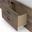 Pemberly Row Farmhouse Wood Twin Bookcase Bed with Underbed Storage in Brown