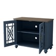 Pemberley Row Solid Wood Navy Buffet Cabinet Rectangular Adjustable Shelves 38