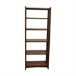 Pemberly Row Traditional Wood Open Bookcase in Walnut Oak Finish