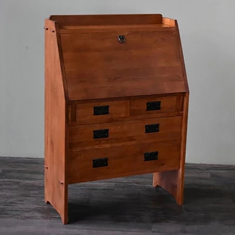 Pemberley Row Wood Light Brown Secretary Desk Rectangular Drop Leaf 46