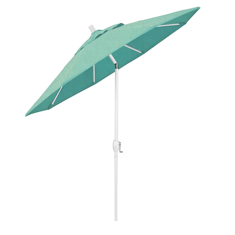 Pemberly Row 7.5' Patio Umbrella in Sun brella Spectrum Mist/Matted White