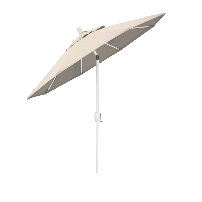 Pemberly Row 7.5' Patio Umbrella in Olefin Antique Beige/Matted White