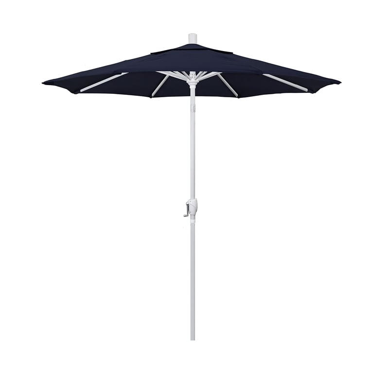 Pemberly Row 7.5' Patio Umbrella in Pacifica Navy Blue/Matted White