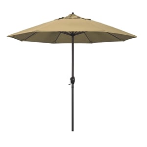 Pemberly Row 9' Olefin Tilt Crank Lift Patio Umbrella in Champagne