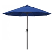 Pemberly Row 9' Bronze Aluminum Pole Patio Umbrella in Pacifica Blue Fabric