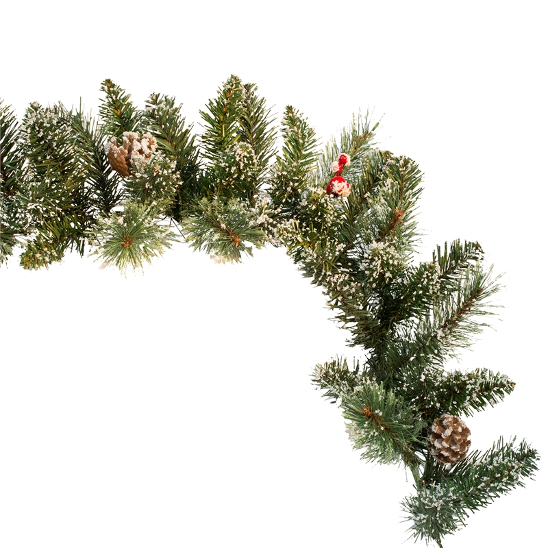Pemberly Row 6 ft. Snow Cashmere Pre-decorated Green Garland