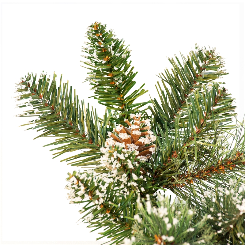Pemberly Row 6 ft. Snow Cashmere Pre-decorated Green Garland