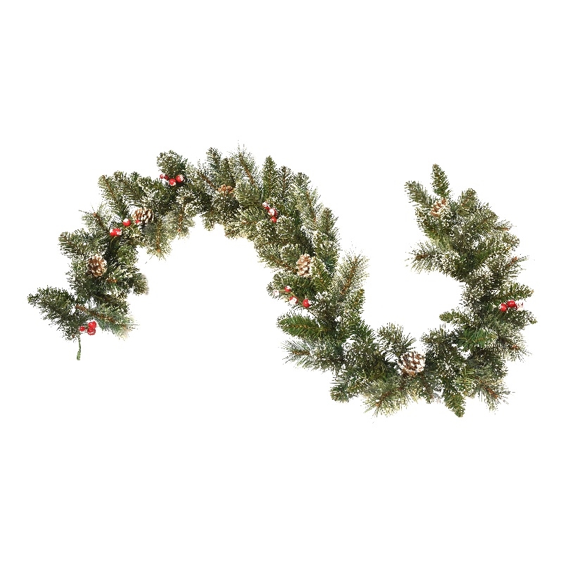 Pemberly Row 6 ft. Snow Cashmere Pre-decorated Green Garland