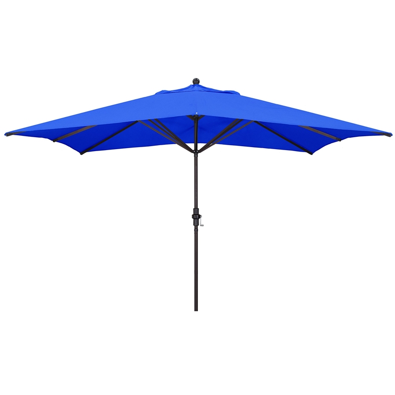 Pemberly Row 11' Performance Fabric Crank Lift Patio Umbrella in Pacific