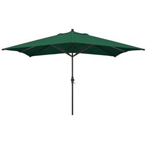 Pemberly Row 11' Bronze Aluminum Pole Patio Umbrella - Performance Fabric Green