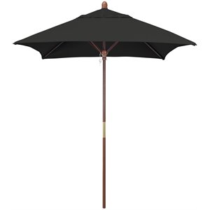 Pemberley Row Performance Fabric Black Patio Umbrella Square UV Protection 6' x 6' Unassembled