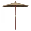 Pemberly Row 7.5' Push Lift Wood Pole Patio Umbrella - Performance Fabric Beige