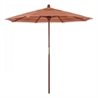 Pemberly Row 7.5' Push Lift Wood Pole Patio Umbrella - Performance Fabric Mango
