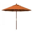 Pemberly Row 9' Push Lift Wood Pole Patio Umbrella in Performance Fabric Tuscan