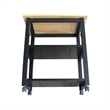 Pemberly Row Contemporary Microwave Cart in Black / Natural Finish