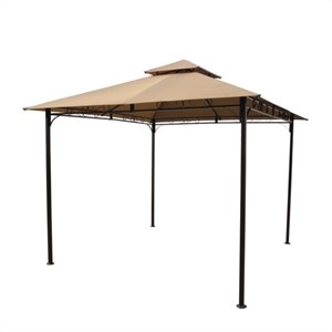 Pemberly Row Contemporary Outdoor Canopy Gazebo in Khaki Finish