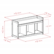 Pemberly Row Storage Transitional Solid Wood Bench in Dark Espresso