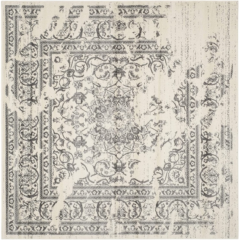 Pemberly Row Contemporary 10' Square Fabric Power Loomed Rug