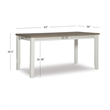 Pemberly Row 2 Tone Wood Dining Table in Rustic Taupe and Vanilla White