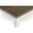 Pemberly Row 2 Tone Wood Dining Table in Rustic Taupe and Vanilla White
