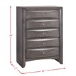 Pemberly Row Contemporary Queen 3 Piece Bedroom Set in Gray Finish