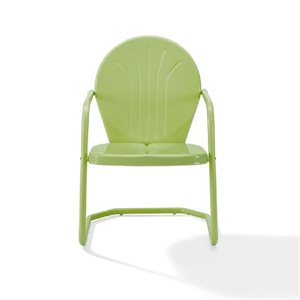 Pemberly Row Contemporary Metal Patio Chair in Key Lime Gloss