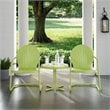Pemberly Row 3Pc Metal Patio Conversation Set in Key Lime Green