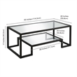 Pemberly Row Hollywood Regency Metal Black and Bronze Coffee Table