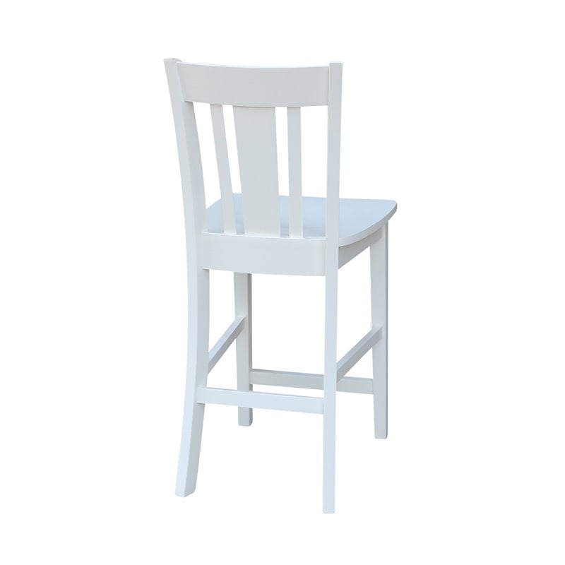 Pemberly Row Solid Wood Counter Height Stool in White - 24