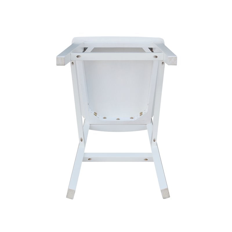 Pemberly Row Solid Wood Counter Height Stool in White - 24