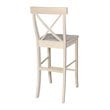 Pemberly Row Contemporary Wood X-Back Stool - 30