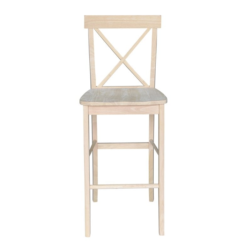 Pemberly Row Contemporary Wood X-Back Stool - 30