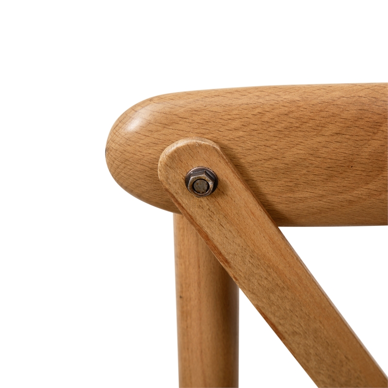 Pemberly Row Contemporary X-Back Chair In Light Brown Finish