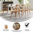 Pemberly Row Contemporary X-Back Chair In Light Brown Finish