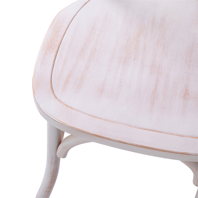 Pemberly Row Contemporary Wood X-Back Chair In Lime Wash Finsih