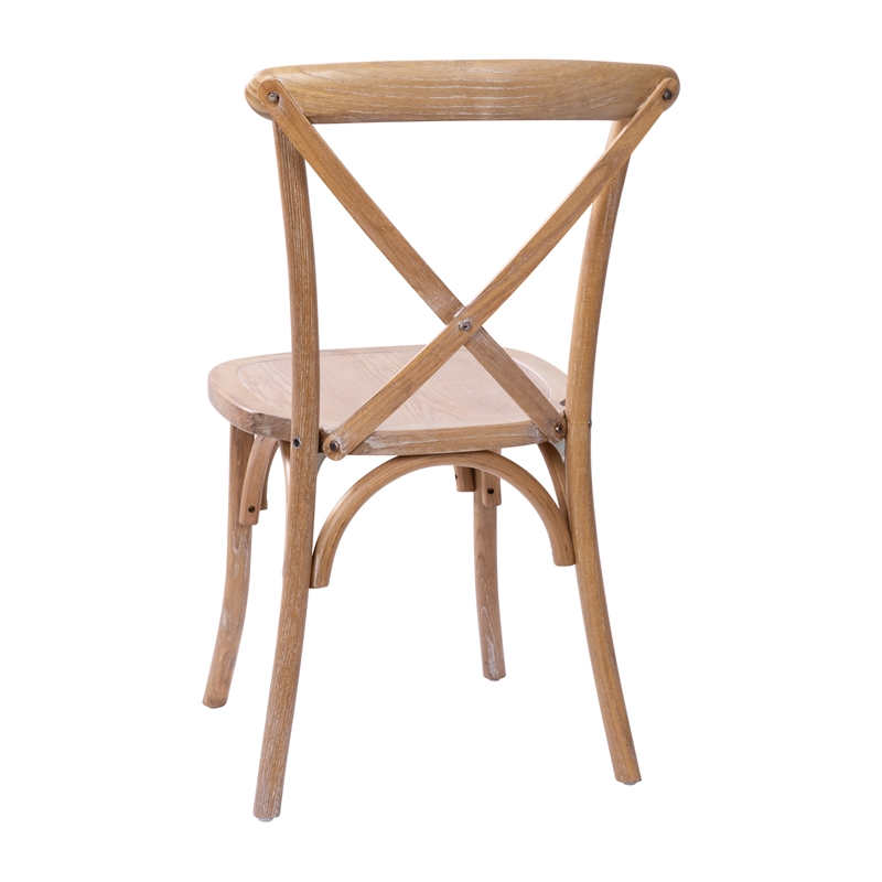 Pemberly Row Contemporary X-Back Chair In Medium White Grain