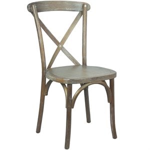 Pemberly Row Contemporary X-Back Chair In Medium White Grain