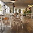 Pemberly Row Contemporary X-Back Chair In Natural White Grain