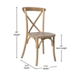 Pemberly Row Contemporary X-Back Chair In Natural White Grain