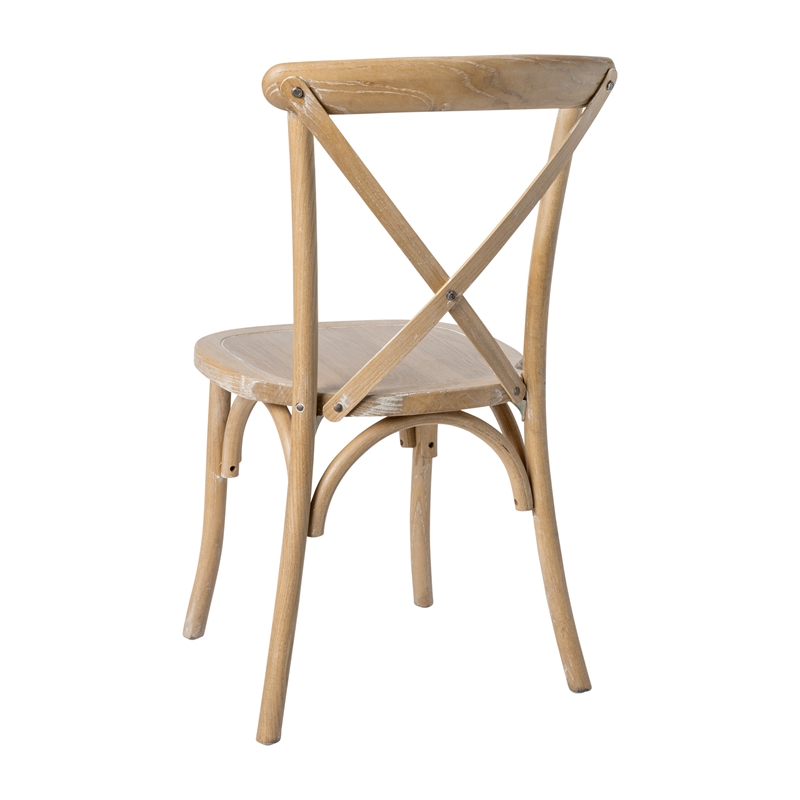 Pemberly Row Contemporary X-Back Chair In Natural White Grain