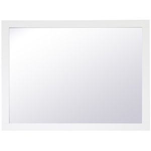 Pemberly Row Modern 36&quot x 48&quot Wood Frame Bathroom Mirror in White