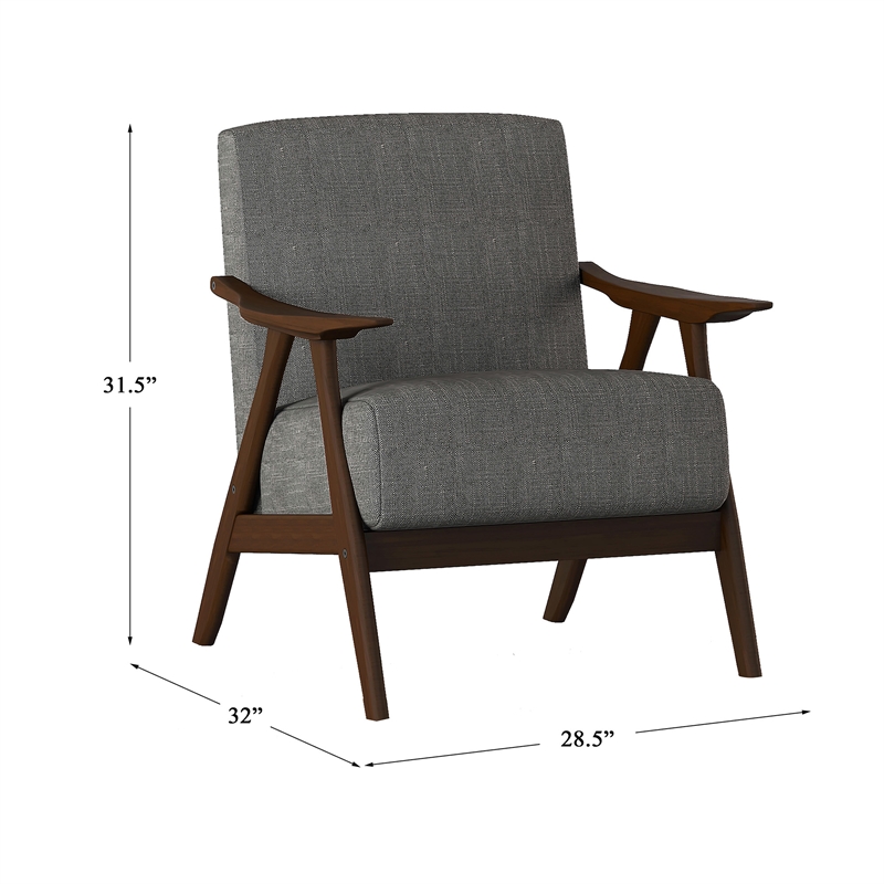 Pemberly Row Contemporary Upholstered Accent Chair in Gray Finish